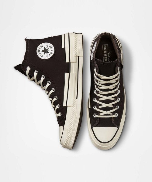 CT70 HACKED HEEL EDGE VELVET BROWN HI CUT A03239C