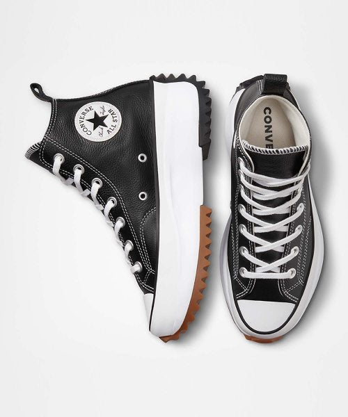 RUN STAR HIKE BLACK LEATHER（レザー）HI CUT A04292C