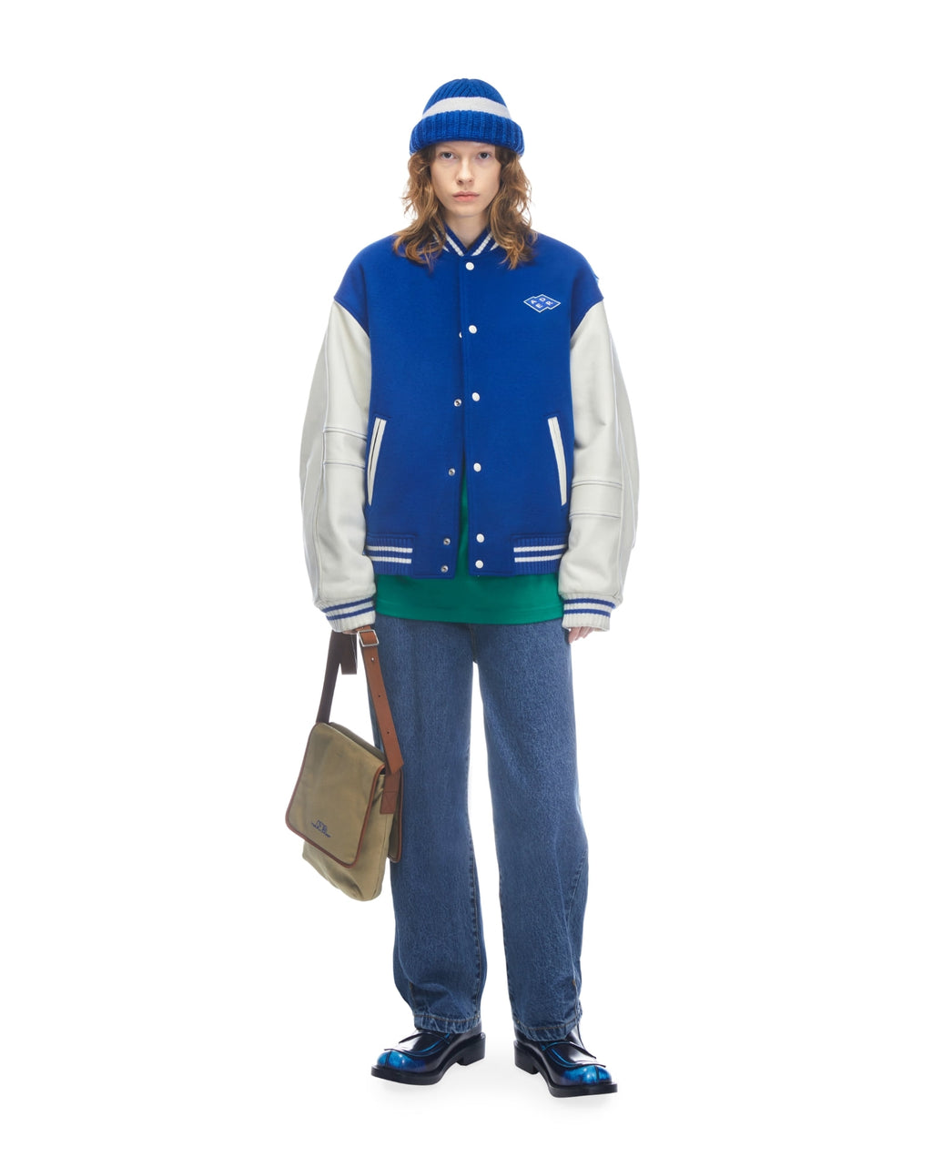 Ader Error x Converse Shapes Varsity Jacket Cobalt Blue
