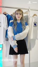 Ader Error x Converse Shapes Varsity Jacket Cobalt Blue