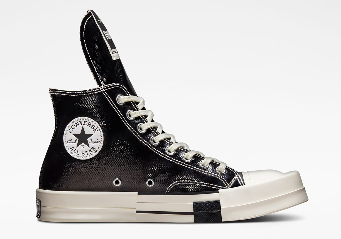 【TWS DOHOON着用】CT70 X DRKSHDW（リック オウエンス） TURBODRK LACQUERED BLACK HI CUT A01291C